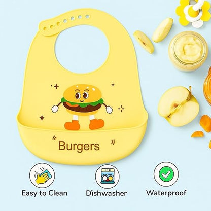 Silicone Feeding Bib - Burger Buddy