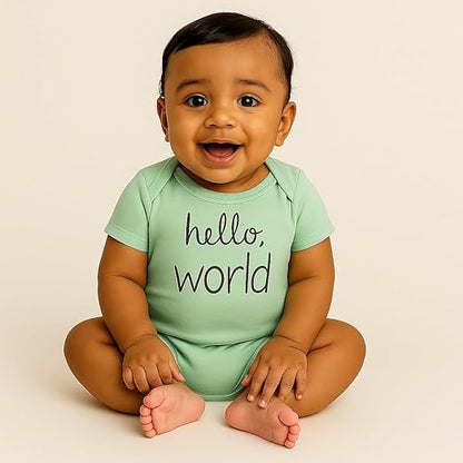 Cotton Baby Onesie - Hello world