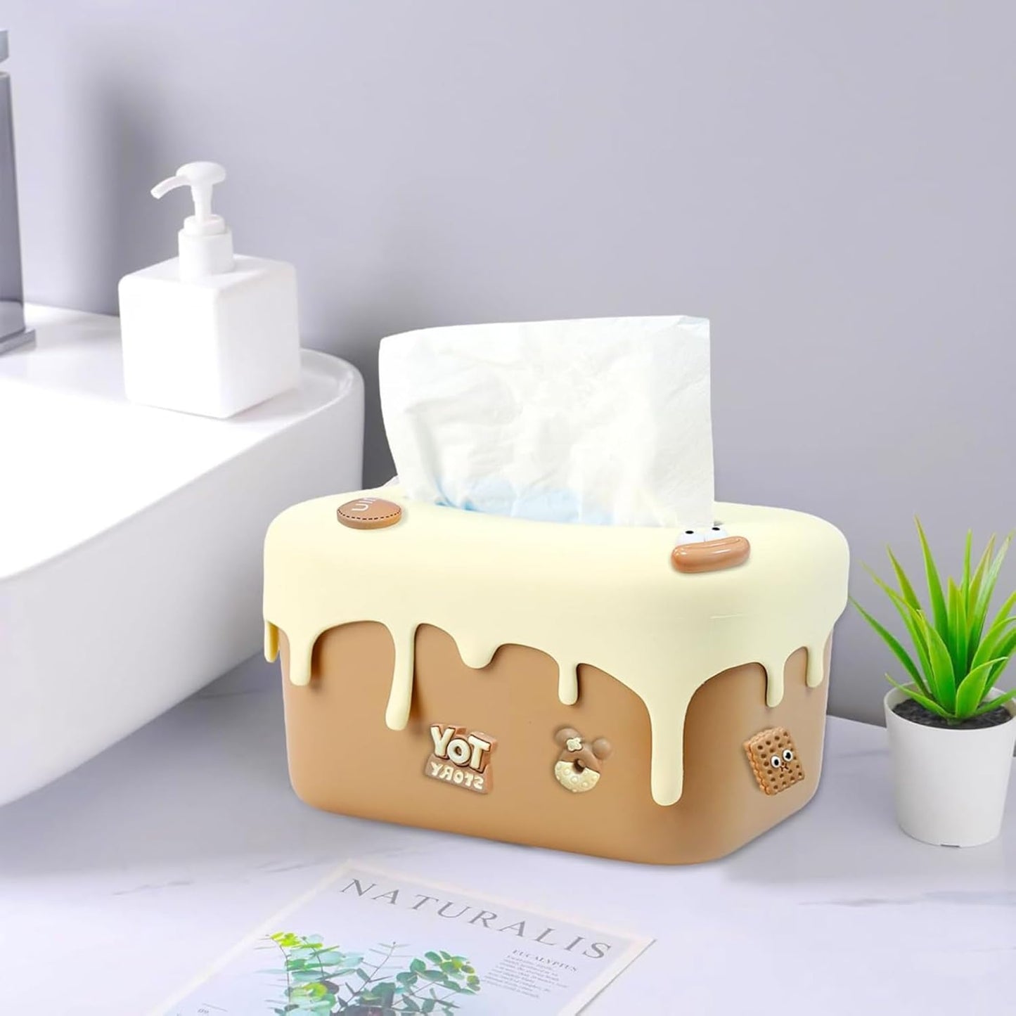 Decorative Baby Wipes & Tissue Storage Box - Brownie Drip