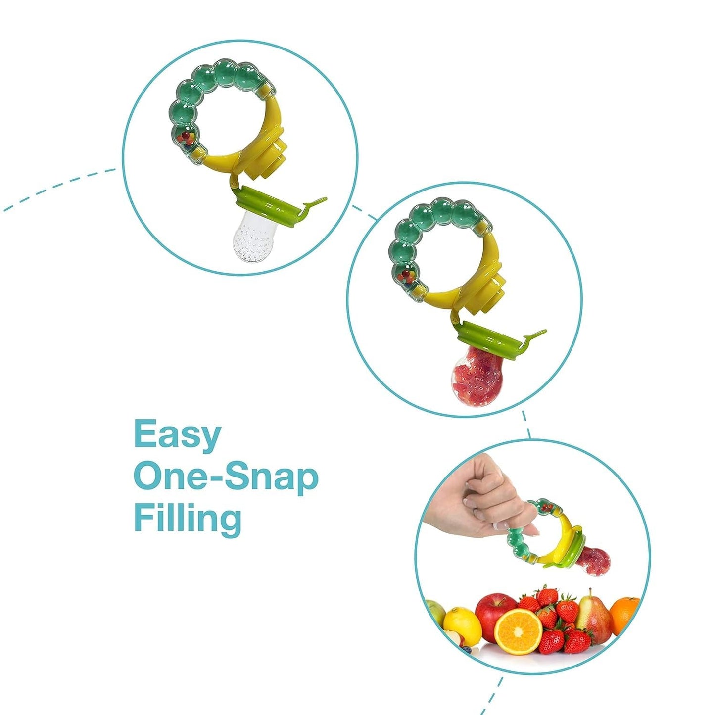 Silicone Fruit Nibbler - Yellow Bubble Handle