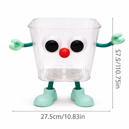 Multipurpose DIY Robot Trash Can - Green Turquoise