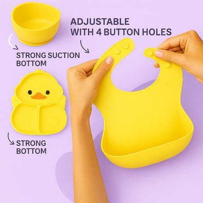 6 pcs Silicone Feeding Sets - Yellow Duck