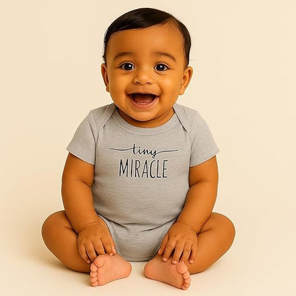 Cotton Baby Onesie - Tiny miracle (grey)