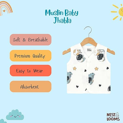 Sleeveless Jhabla With Button - Galaxy Woofs