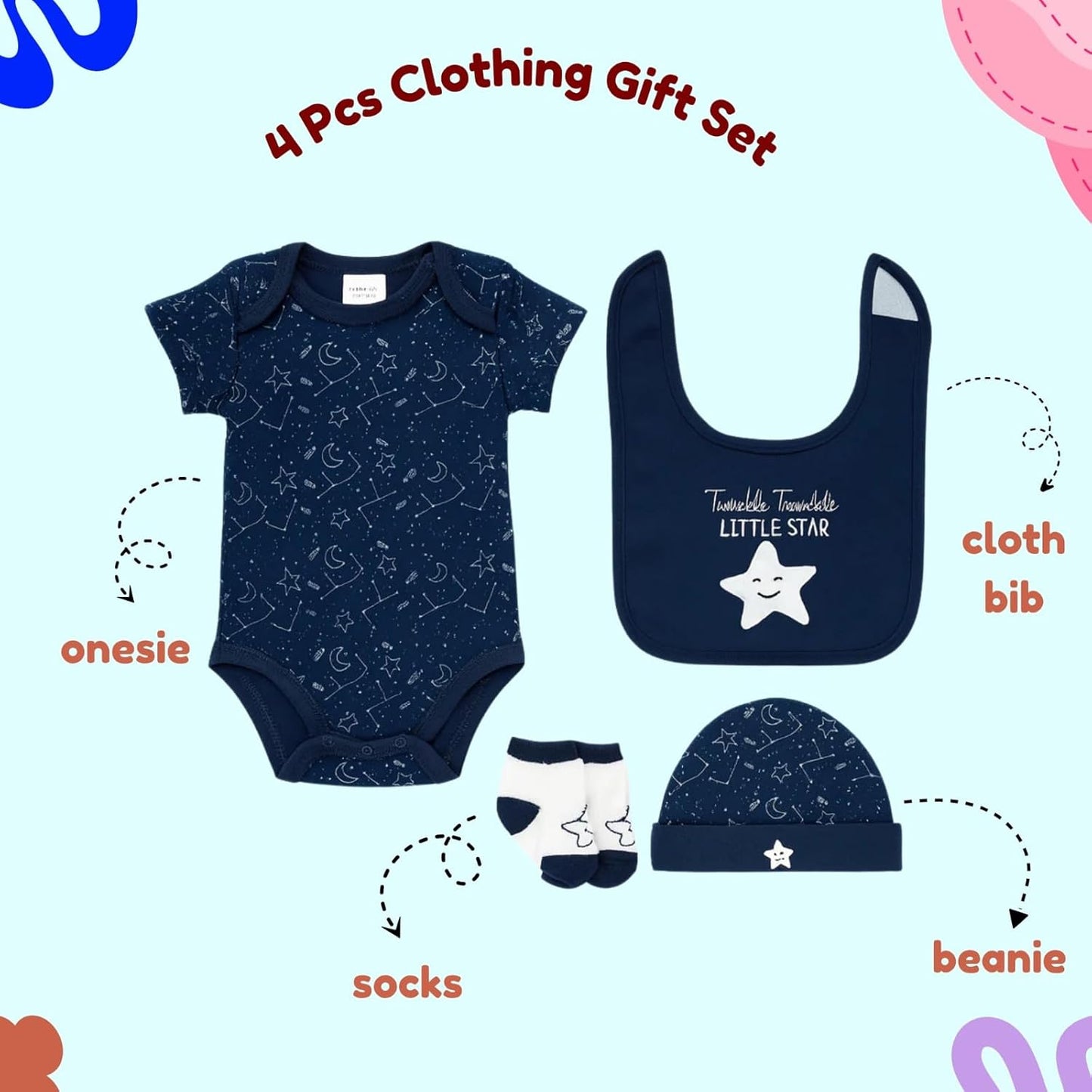 4 pcs Baby Clothing Gift Set - Midnight Star