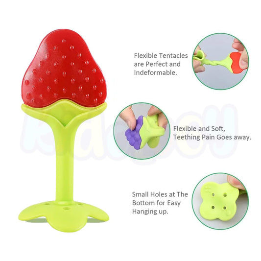 Silicone Fruit Shape Teether - Combo Of 5