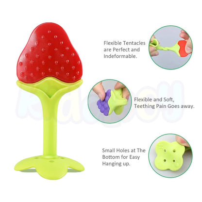 Silicone Fruit Shape Teether - Combo Of 3