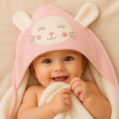 Baby Hooded Towel – Pink Bunny