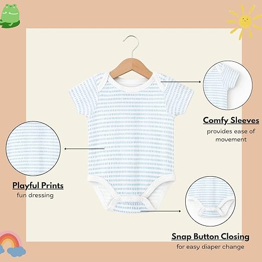 Cotton Baby Onesie - Baby blue