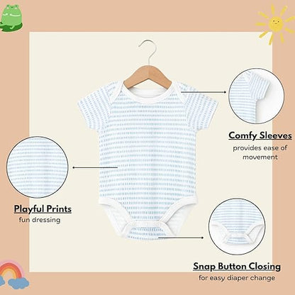 Cotton Baby Onesie - Baby blue