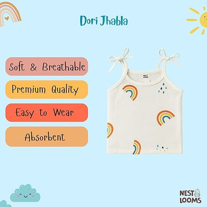 Dori Jhabla- Organic Cotton Muslin- Combo of 5 (cloud ride, galaxy dreams, sunny bunny, tiny wheels, rainbow dreams)