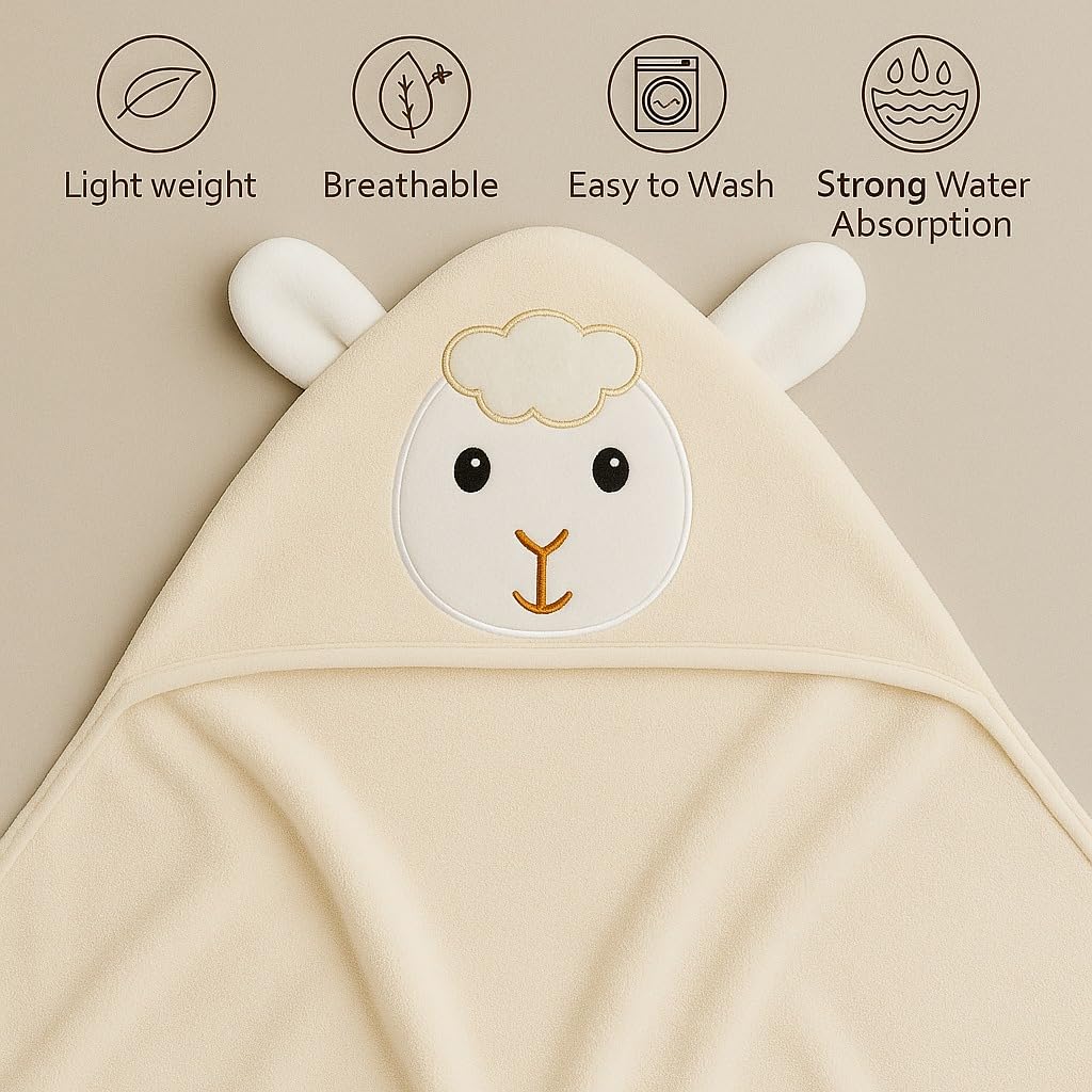 Baby Hooded Towel – Cuddly Sheep