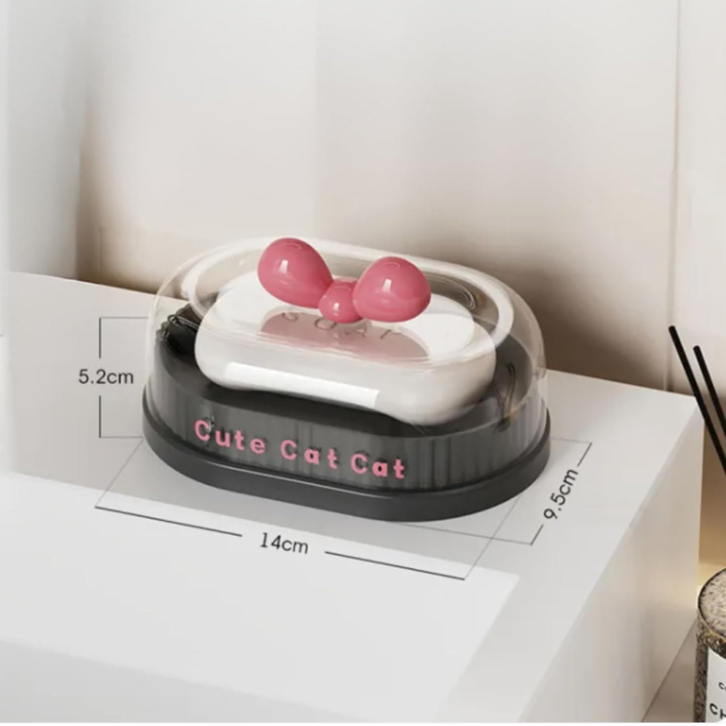Soap Holder - Cute Cat - Black