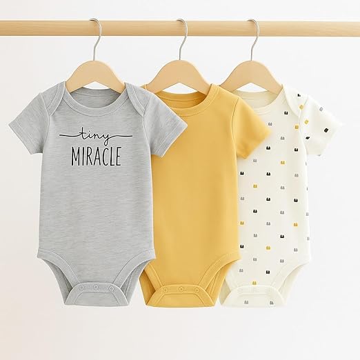 Cotton Baby Onesie - Tiny miracle (grey)