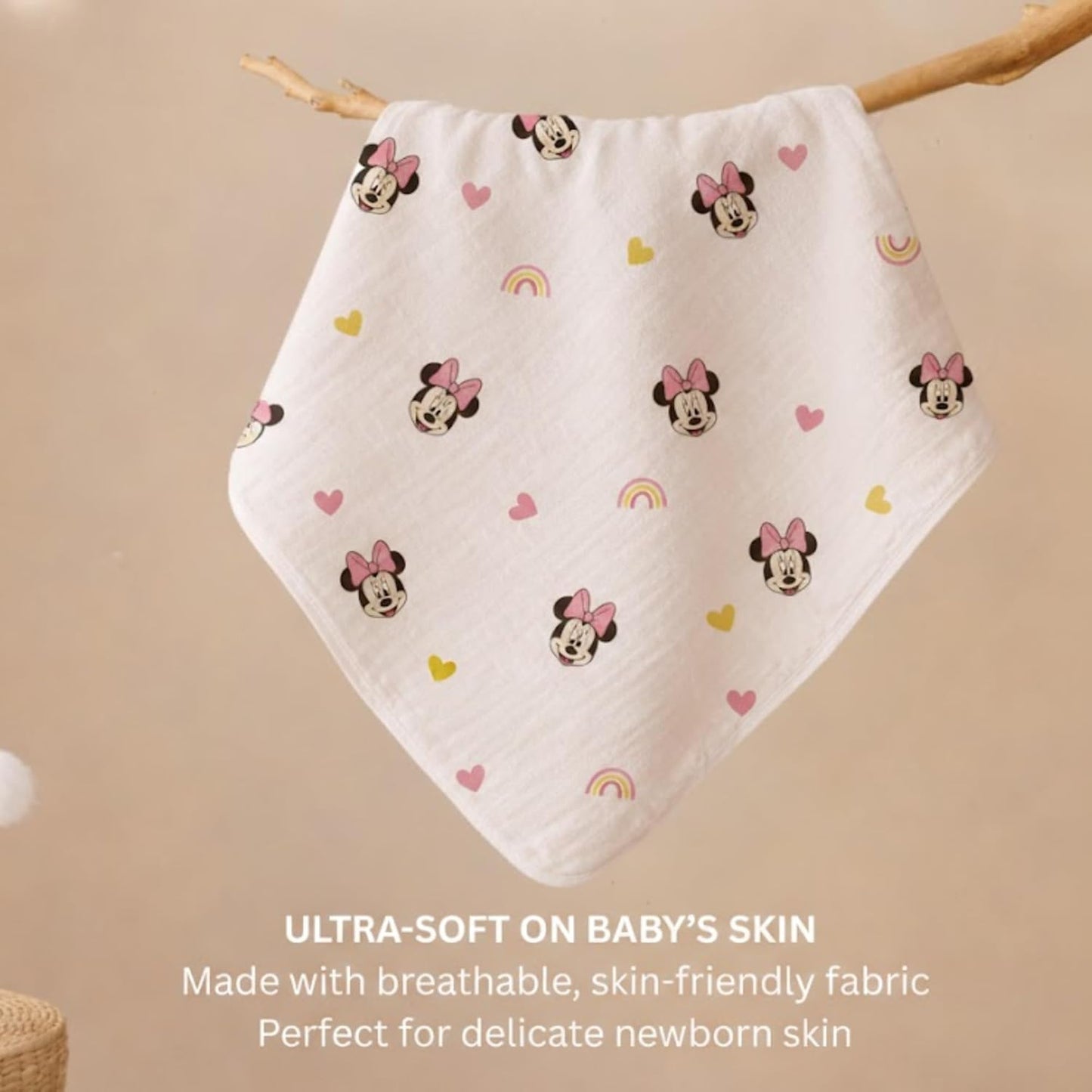 Organic Cotton Muslin Blanket - Mickey Love