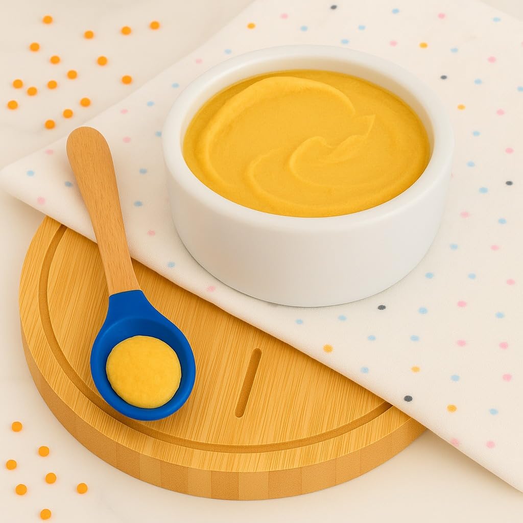 Baby Silicone Spoon with Bamboo Handle - Set of 3 Mix Colour