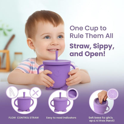 6 pcs Silicone Feeding Sets- Purple Round