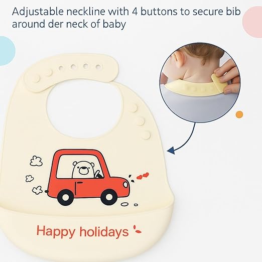 Silicone Feeding Bib - Happy Holidays