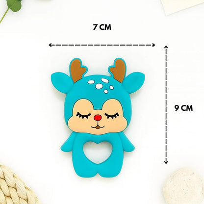 Silicone Cartoon Teether- Deer  (Turquoise )