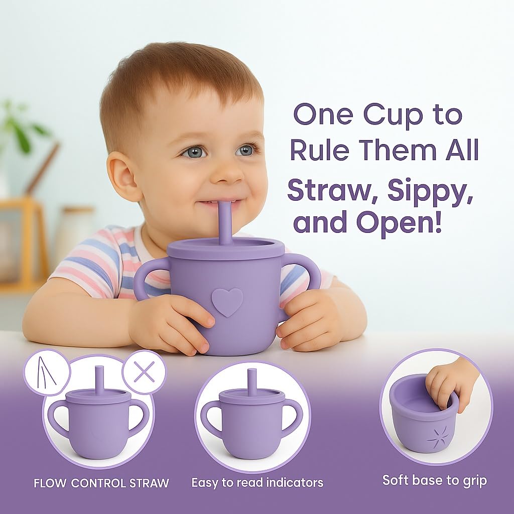 6 pcs Silicone Feeding Sets - Purple Elephant