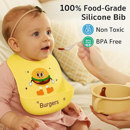 Silicone Feeding Bib - Burger Buddy