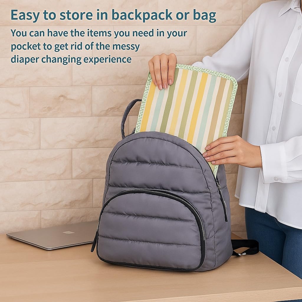 Portable Diaper Changing Mat - Pastel Striped