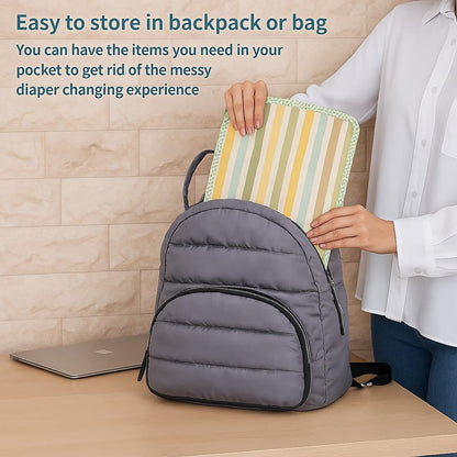 Portable Diaper Changing Mat - Pastel Striped