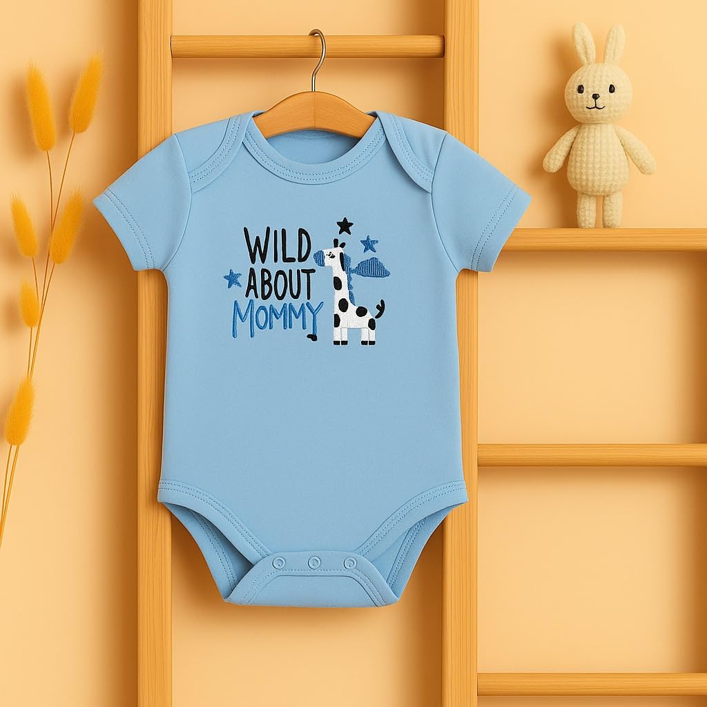 4 pcs Baby Clothing Gift Set - Blue Giraffe Love