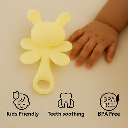 Premium Bunny Silicone Teether (Light Yellow)