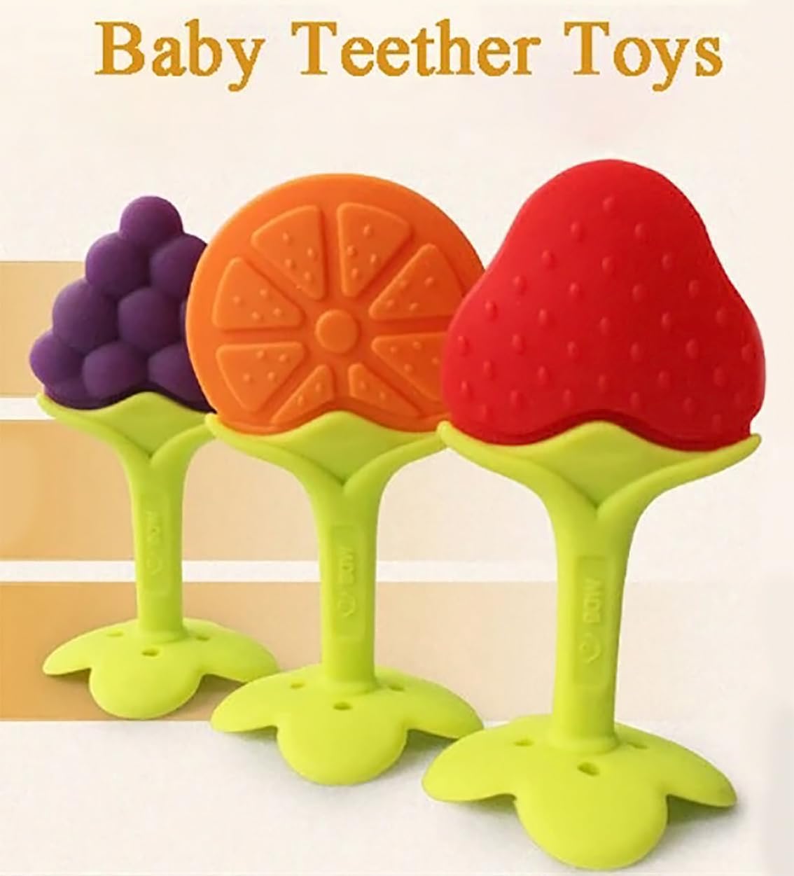 Silicone Fruit Shape Teether - Combo Of 3