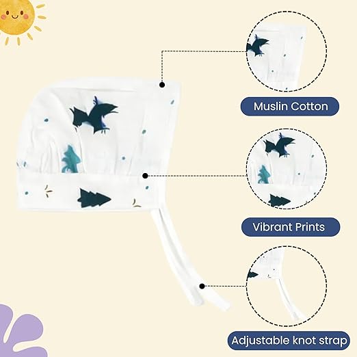 Muslin Dori Cap - Combo of 3 - Little Voyager