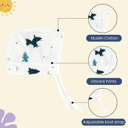 Muslin Dori Cap - Combo of 3 - Little Voyager