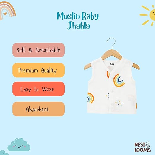 Sleeveless Jhabla With Button - Rainbow Dreams