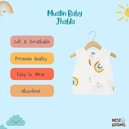 Sleeveless Jhabla With Button - Rainbow Dreams