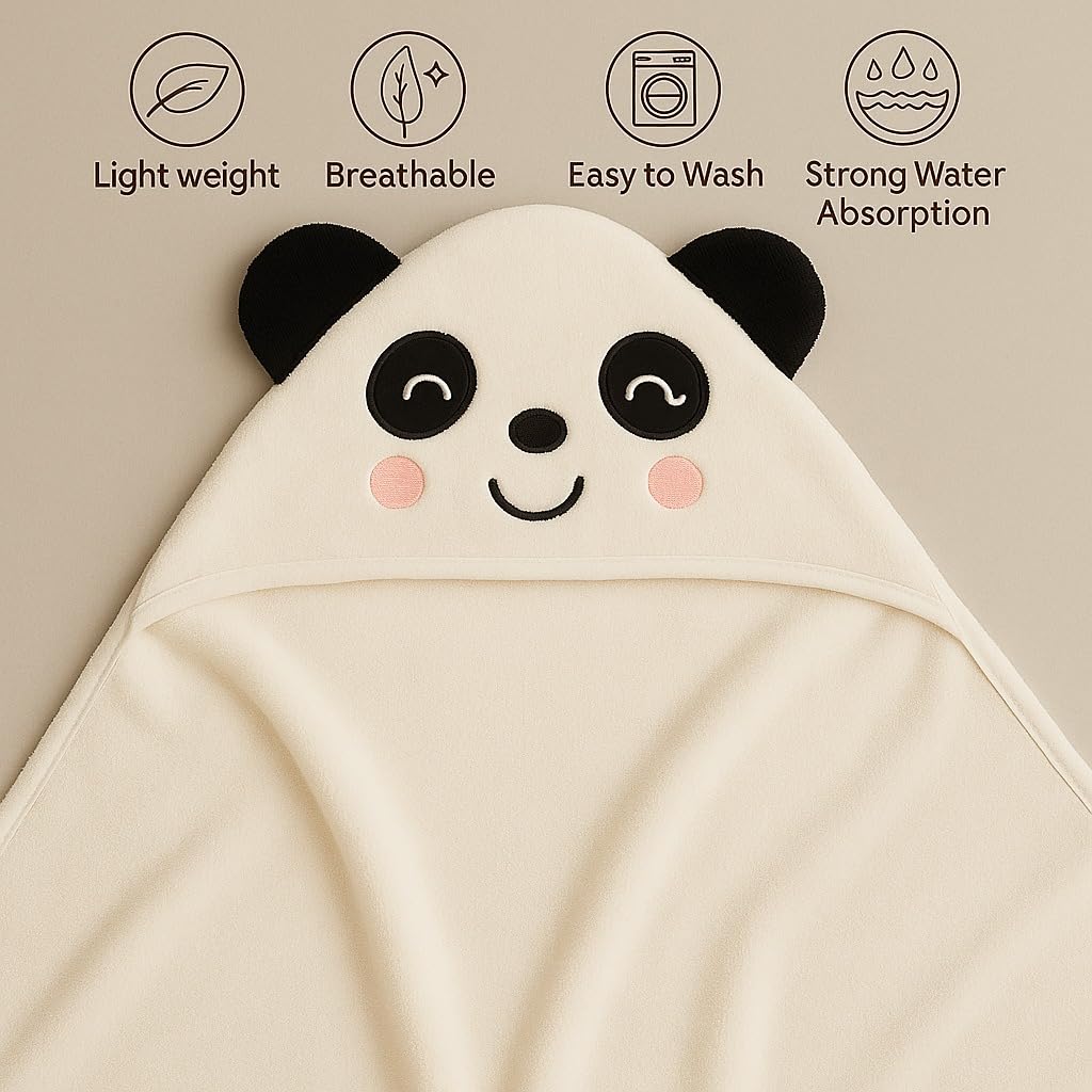 Baby Hooded Towel – Smiley Panda