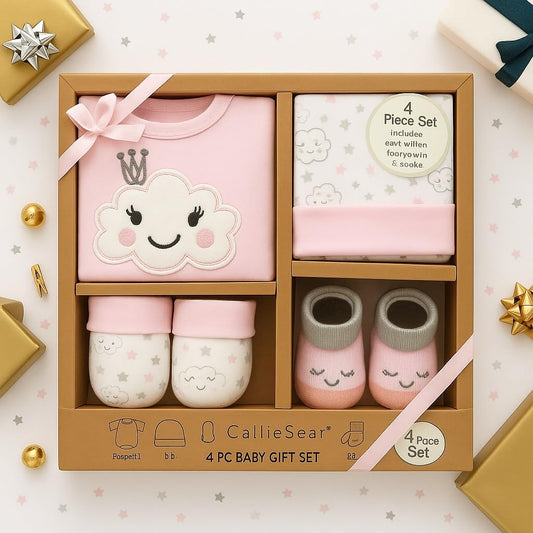 4 pcs Baby Clothing Gift Set - Pink Cloud Dreams