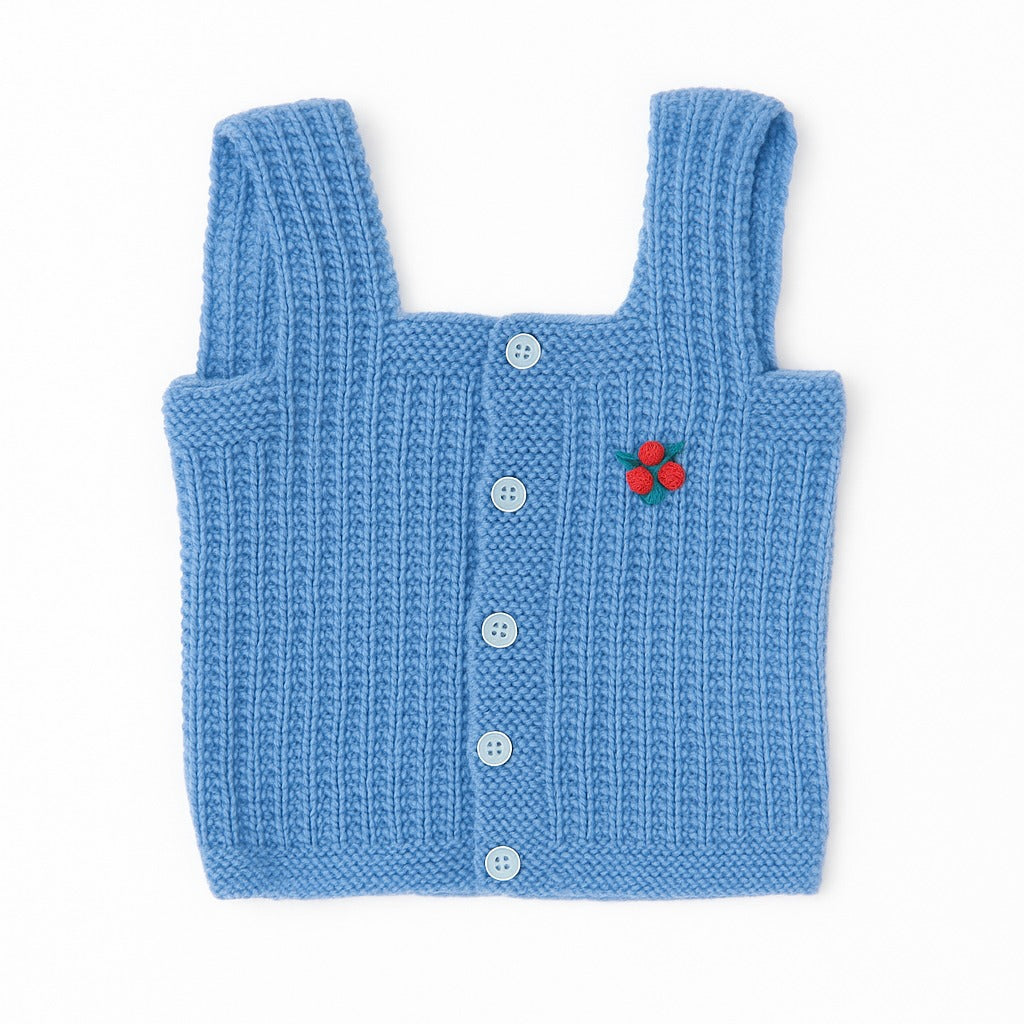 Woolen Vest Square Neck - Ocean Wave