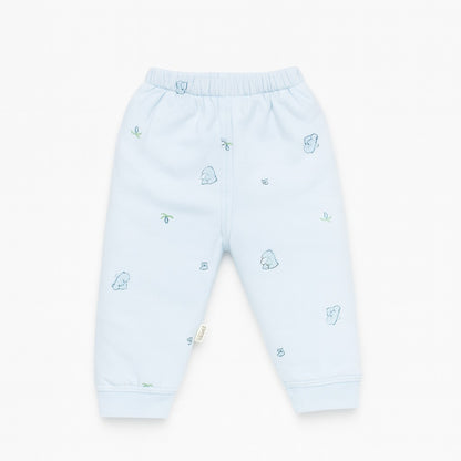 Full Sleeves Baby Top & Pajama Set - Blue Dino