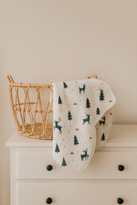 Organic Muslin Blanket - Christmas Wonderland