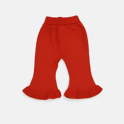 Ruby Red Knitted Top, Pants & Beret Set