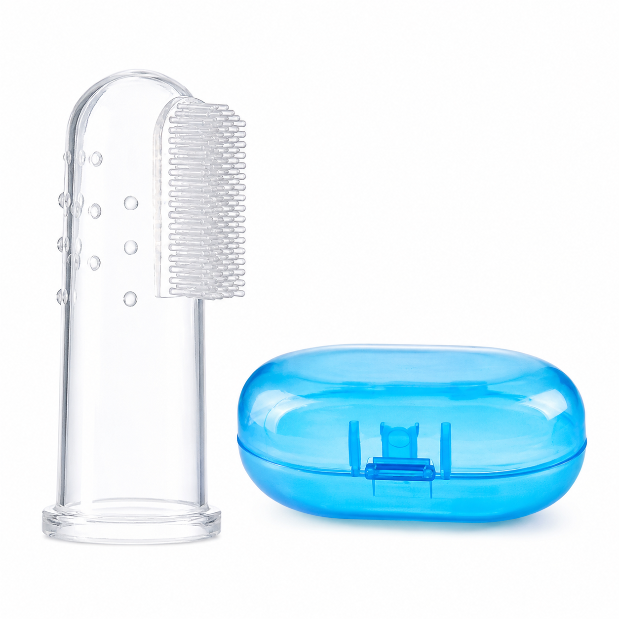 Finger ToothBrush With Case - Blue
