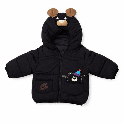 Hooded Puffer Jacket - Midnight Teddy