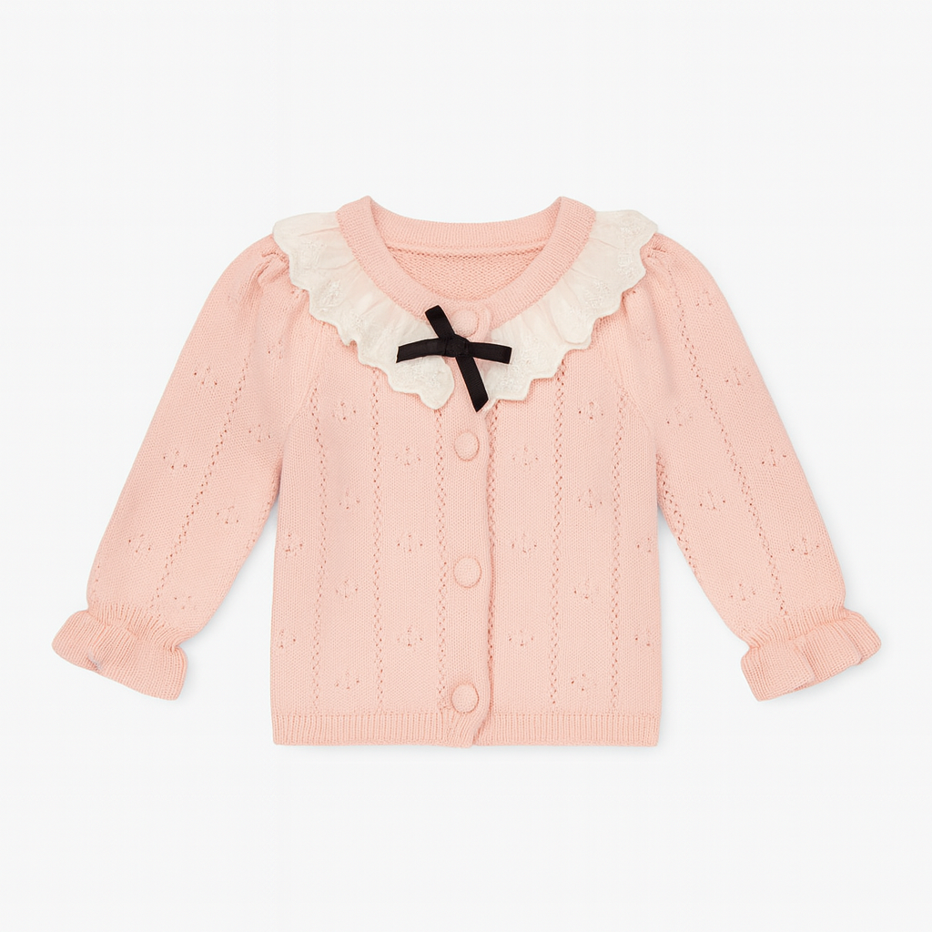 Knitted Ruffle Top & Pant Co-ord Set - Blush Pink