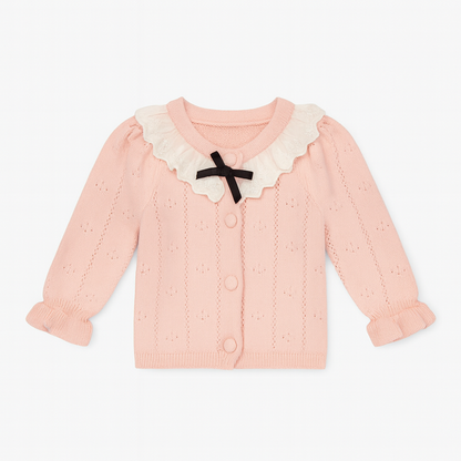 Knitted Ruffle Top & Pant Co-ord Set - Blush Pink