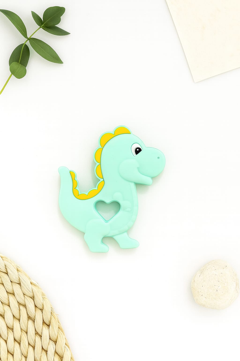 Silicone Cartoon Teether - Dinosaur (Pastel-Green)