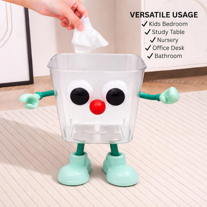 Multipurpose DIY Robot Trash Can - Green Turquoise