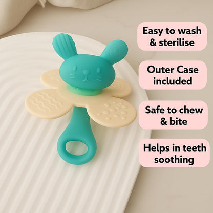 Premium Bunny Silicone Teether (Green)
