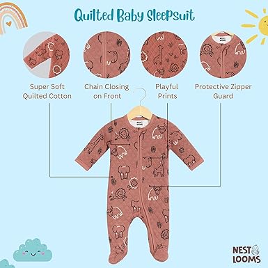 Quilted Sleepsuit - Forest Buddies
