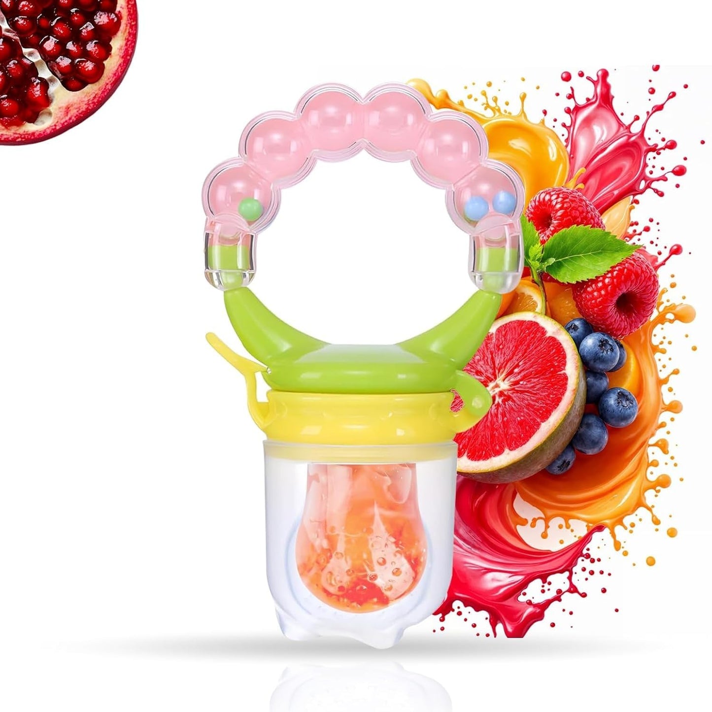 Silicone Fruit Nibbler - Green Bubble Handle