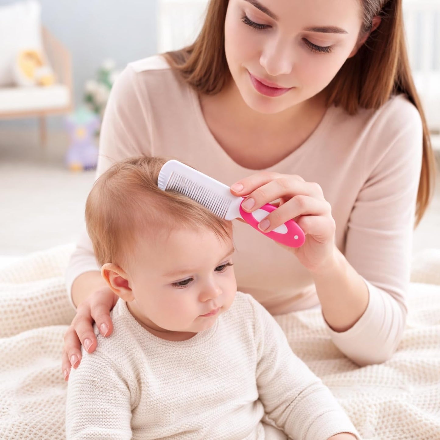 Baby Hair Brush & Comb Set - Pink